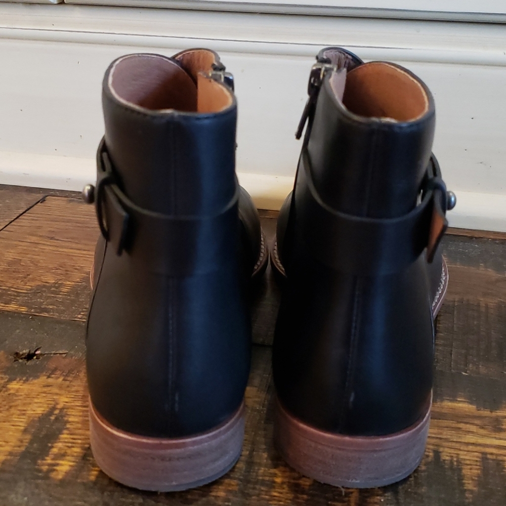 Madewell Kelci Flat boot ankle leather black aa191 - Picture 3 of 4